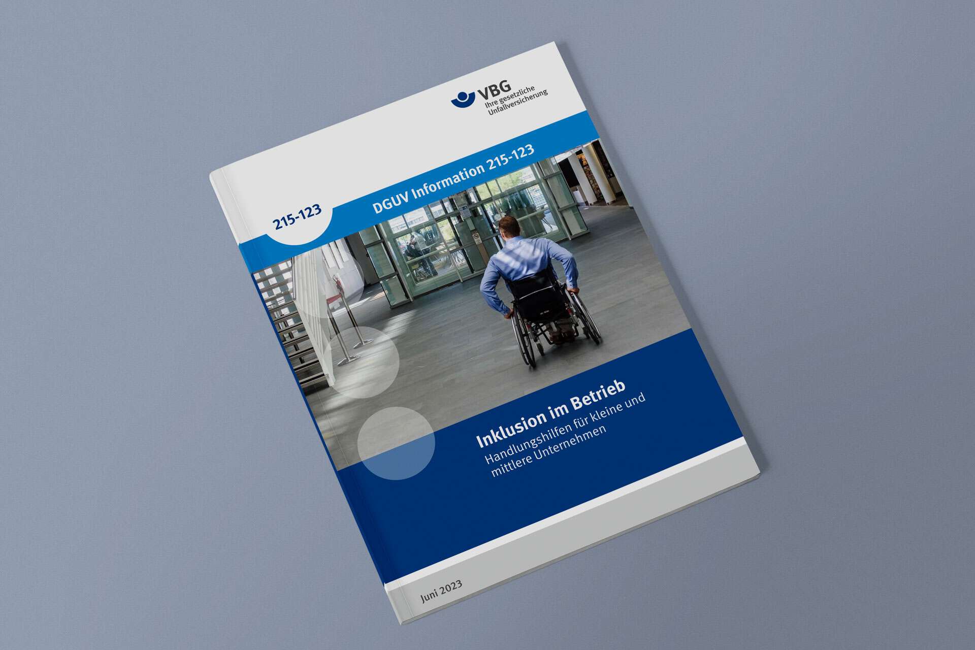 Mockup: DGUV-Information 215-123 "Inklusion im Betrieb"; #rlnch24