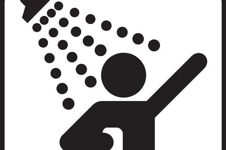 Icon mit duschender Person