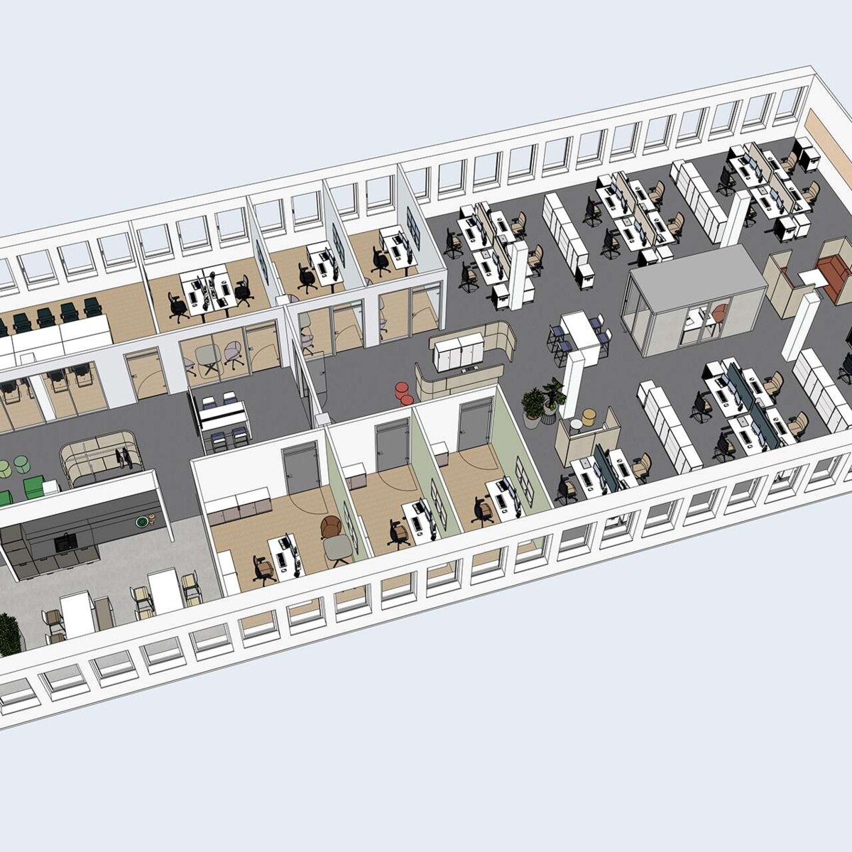 Musterplanung aus Planungssoftware: Grafische Darstellung der Musterplanung in 3D