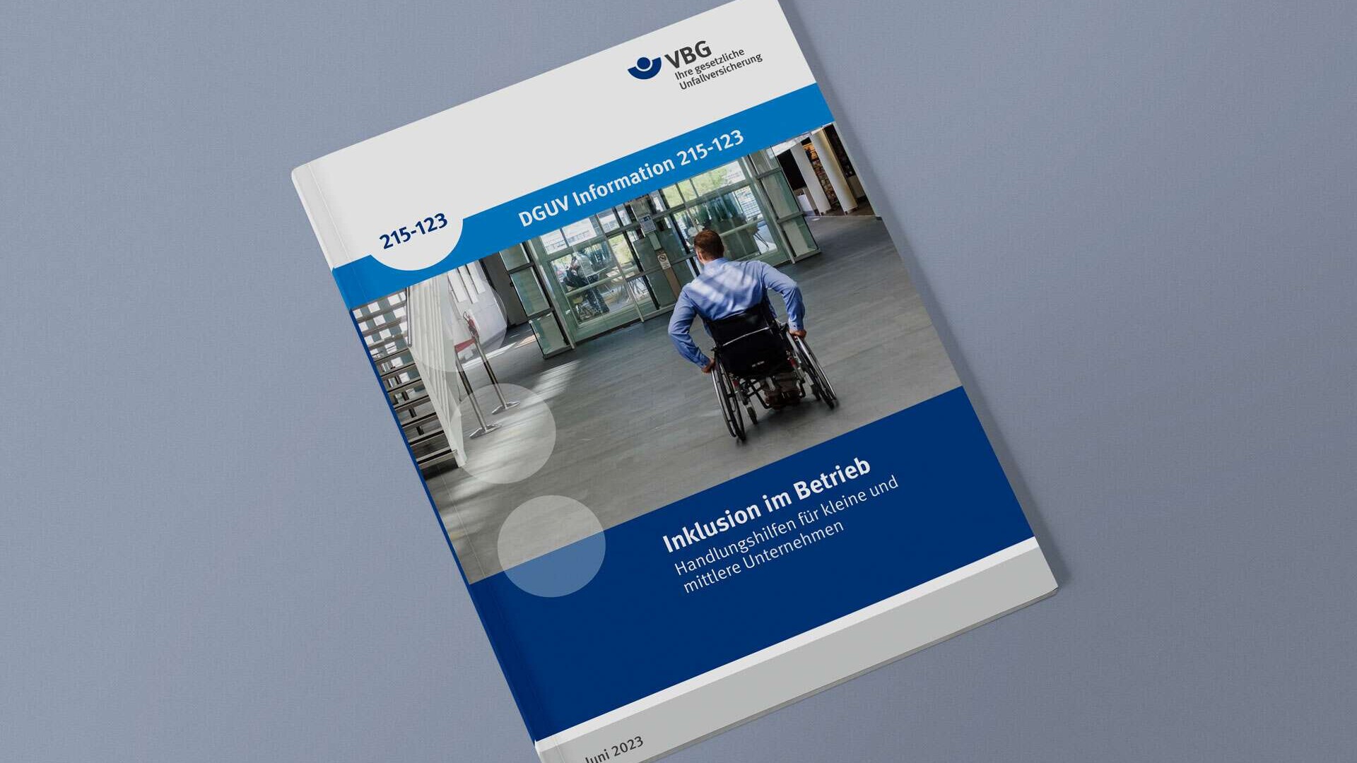 Mockup: DGUV-Information 215-123 "Inklusion im Betrieb"; #rlnch24