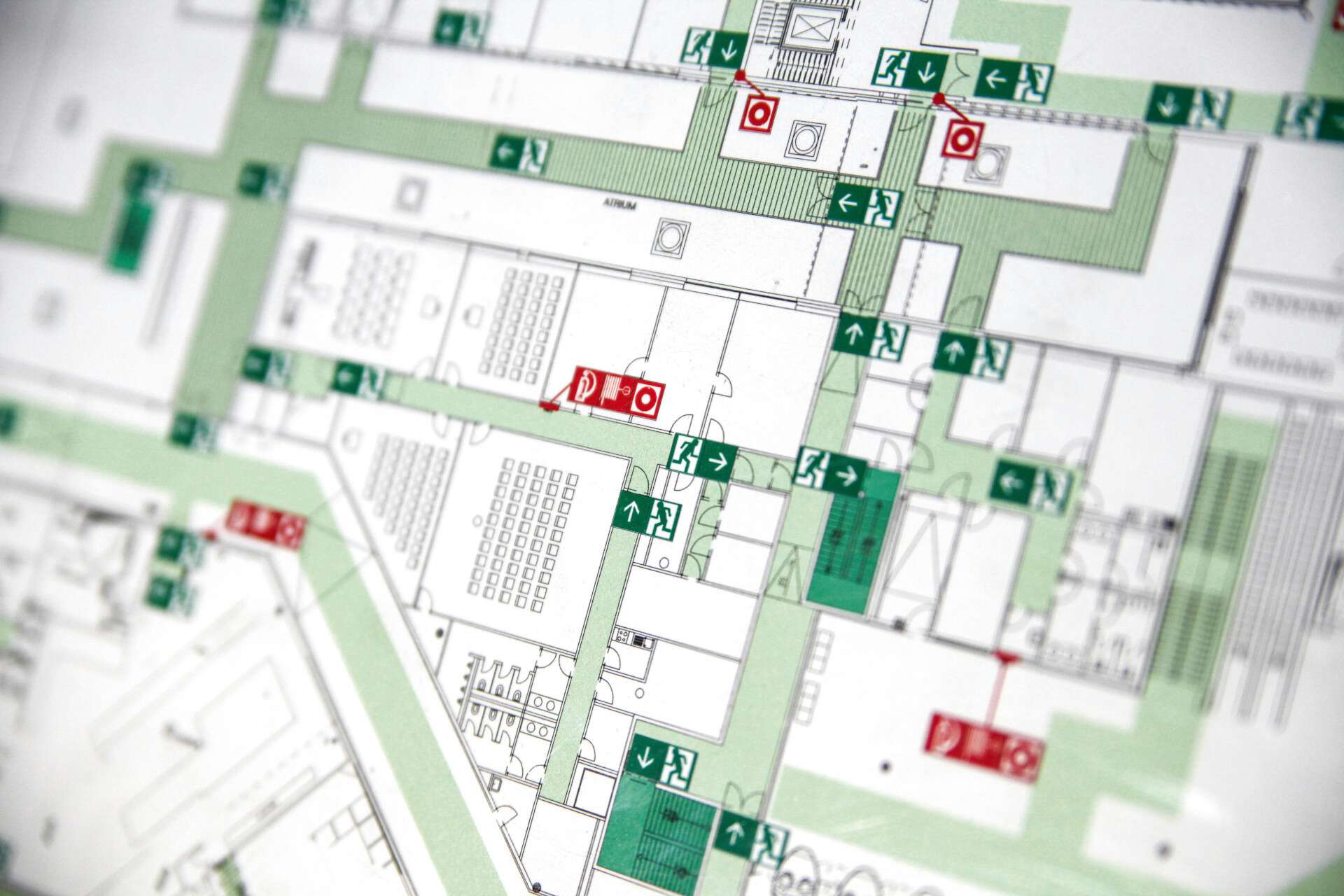 Ansicht eines Flucht- bzw. Rettungsplans