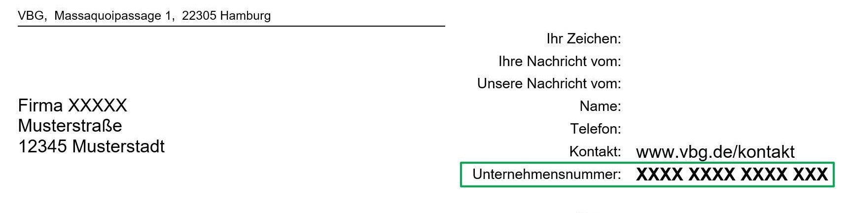 Unternehmensnummer VBG Mitgliedschaft und Beitrag