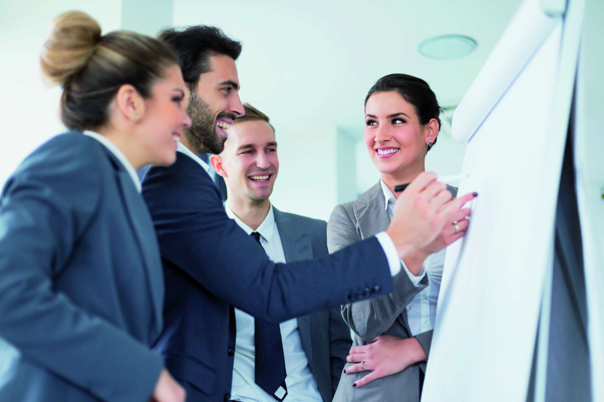 AMS, Arbeitsschutz mit System, Prozessmanagement, Flipchart, Business, Manager, Business, Büroangestellte, Business Meeting, Planung, Teamwork