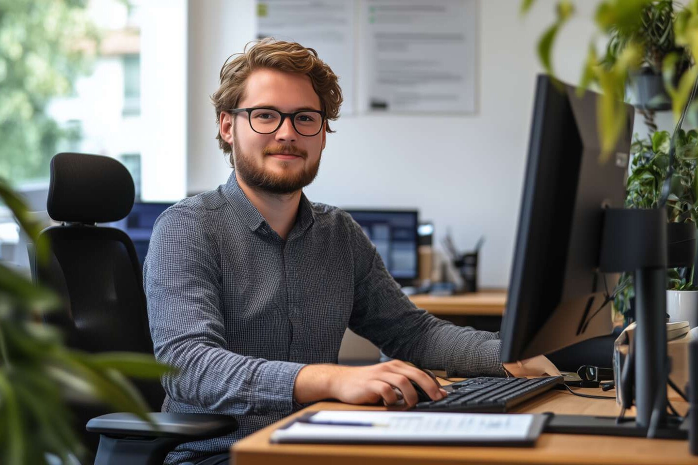 Mann am Schreibtisch im Büro