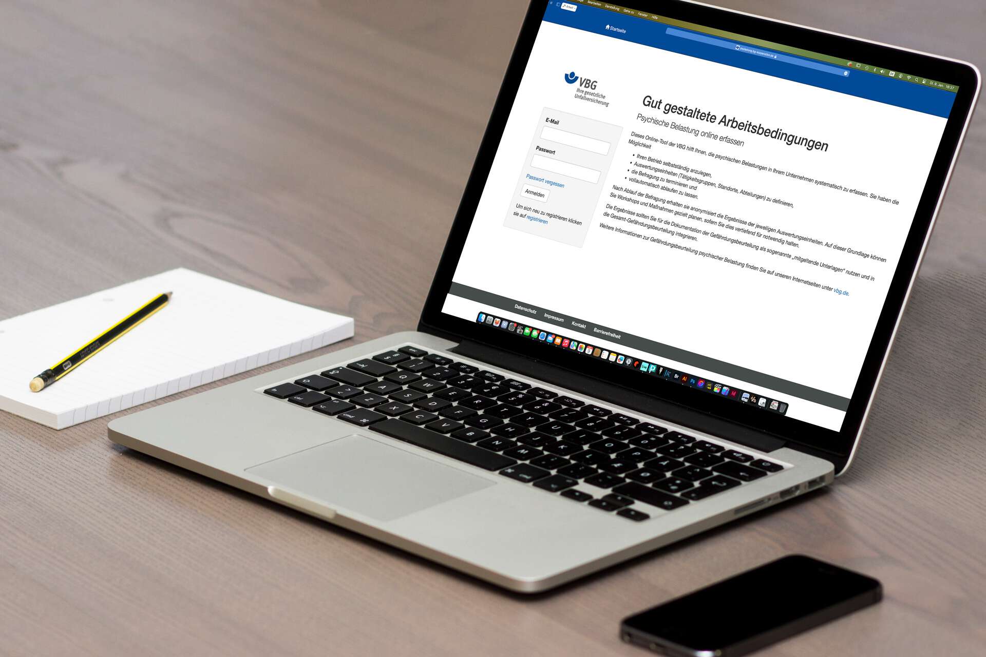 Gefährdungsbeurteilung psychische Belastung  Online-Tool